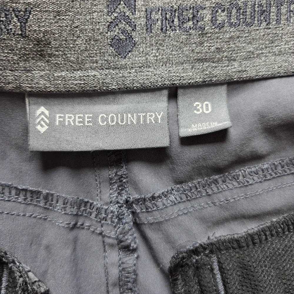 Free Country Shorts Mens 30 Gray Adjustable Waist Belt Hiking Microfiber Outdoor